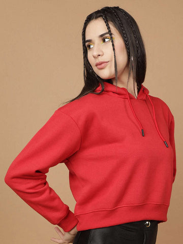 Women's Solid Regular Fit Sweatshirt