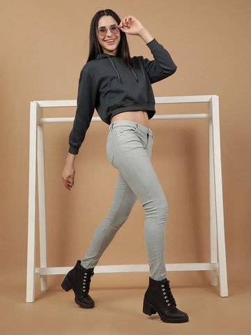 Women's Solid Regular Fit Sweatshirt