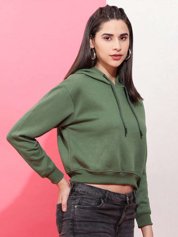 Women's Solid Regular Fit Sweatshirt