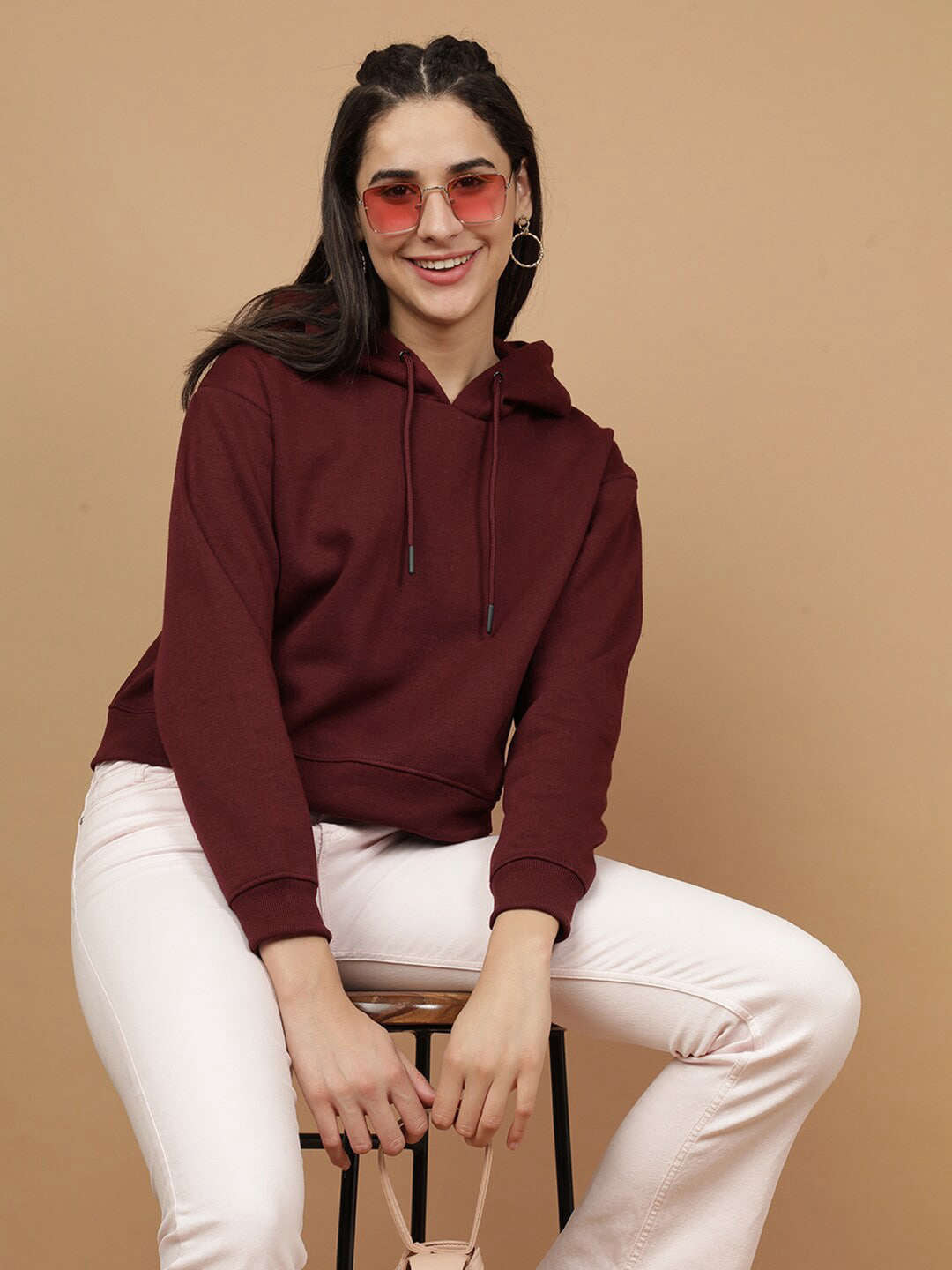 Women's Solid Regular Fit Sweatshirt