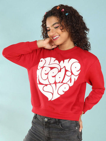 Women's Solid Regular Fit Sweatshirt
