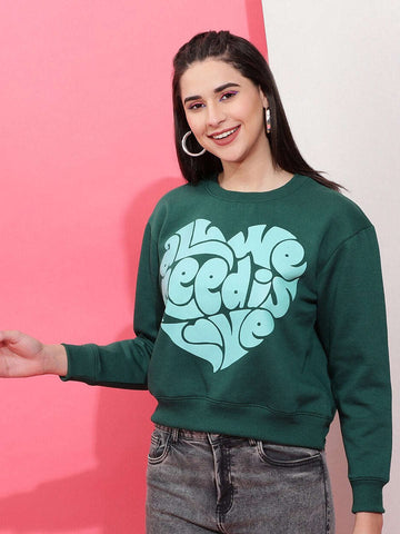 Women's Solid Regular Fit Sweatshirt
