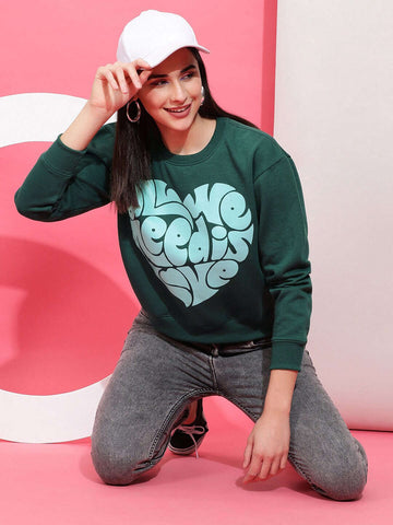 Women's Solid Regular Fit Sweatshirt