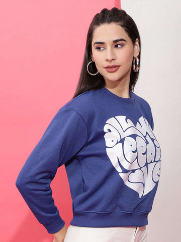 Women's Solid Regular Fit Sweatshirt
