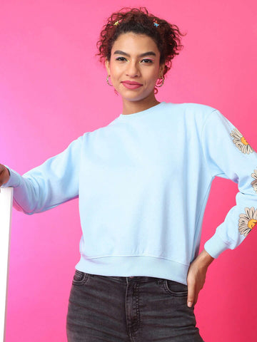 Women's Back Printed Regular Fit Sweatshirt