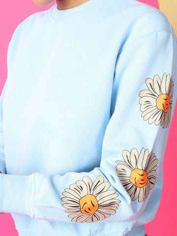 Women's Back Printed Regular Fit Sweatshirt