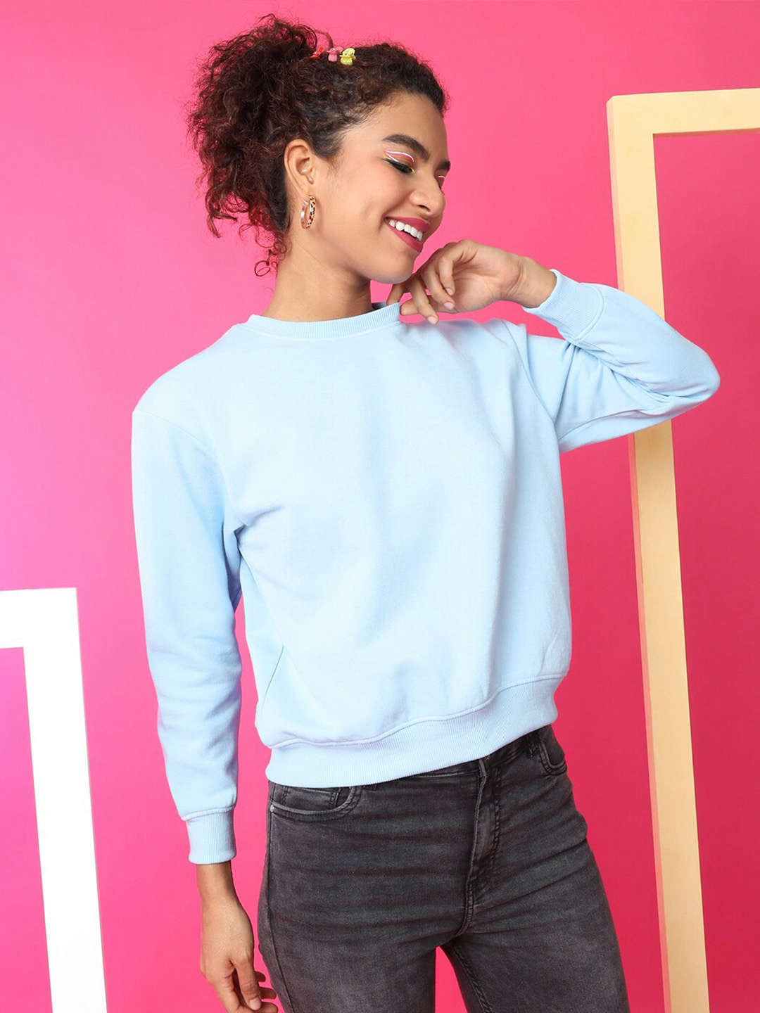 Women's Back Printed Regular Fit Sweatshirt