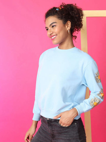 Women's Back Printed Regular Fit Sweatshirt