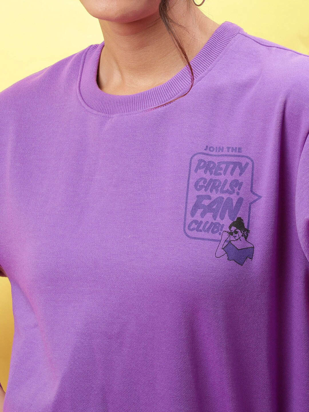 Women's Back Printed Regular Fit Sweatshirt