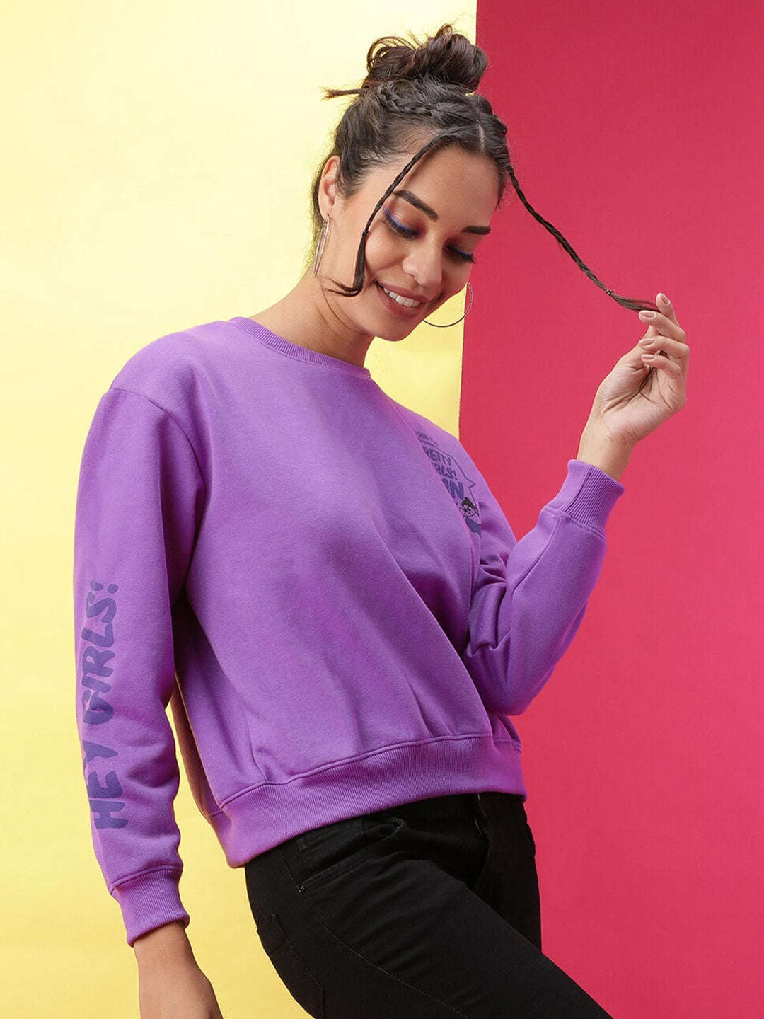 Women's Back Printed Regular Fit Sweatshirt