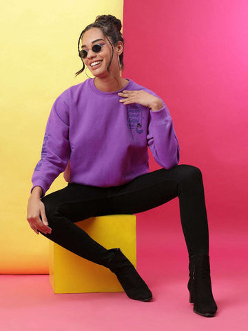 Women's Back Printed Regular Fit Sweatshirt