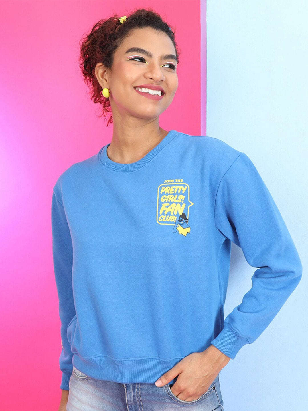 Women's Back Printed Regular Fit Sweatshirt