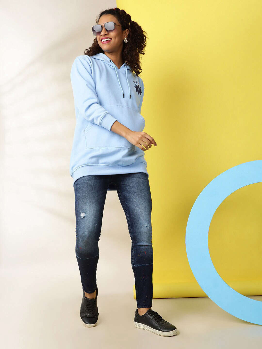 Women's Back Printed Regular Fit Sweatshirt