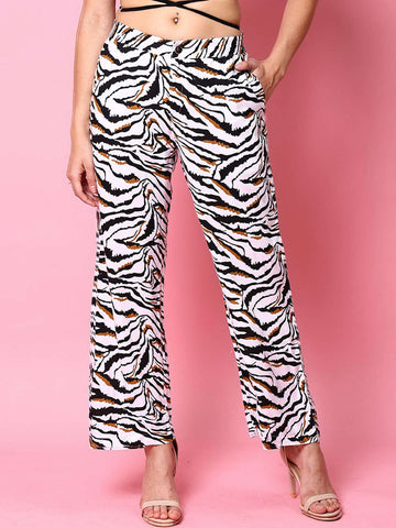Women's Animal Printed Flare Pant