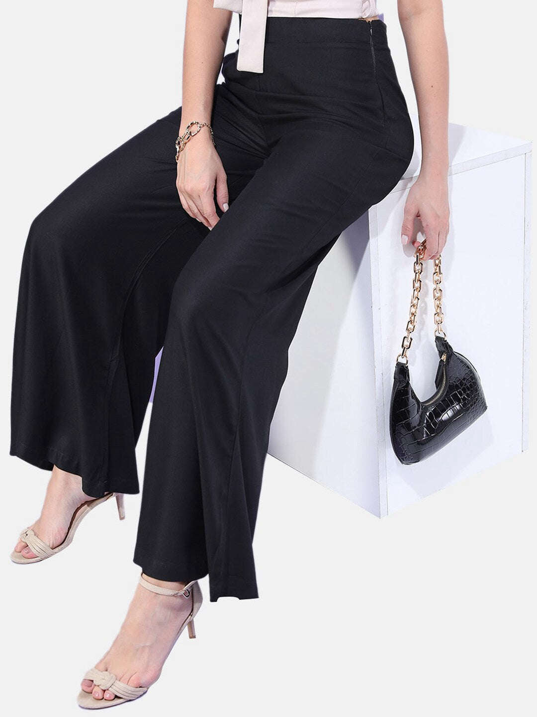 Women's Solid Wide Leg Pant