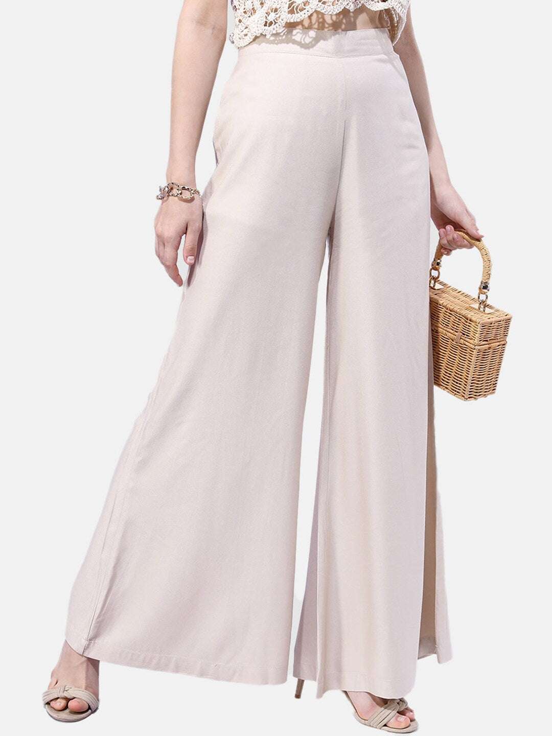Women's Solid Wide Leg Pant