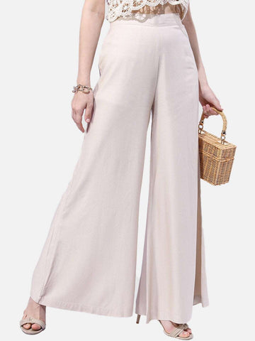 Women's Solid Wide Leg Pant