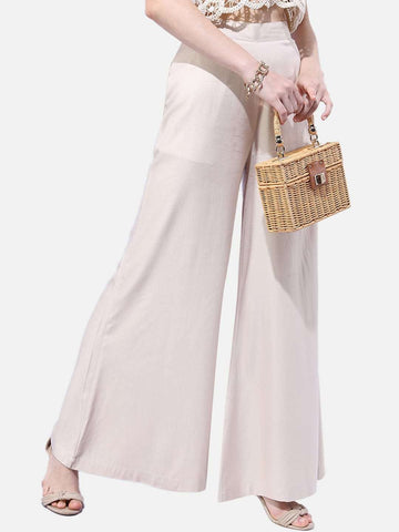 Women's Solid Wide Leg Pant
