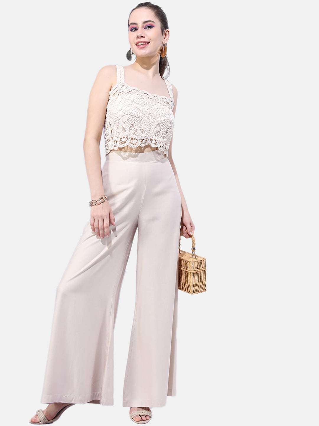 Women's Solid Wide Leg Pant