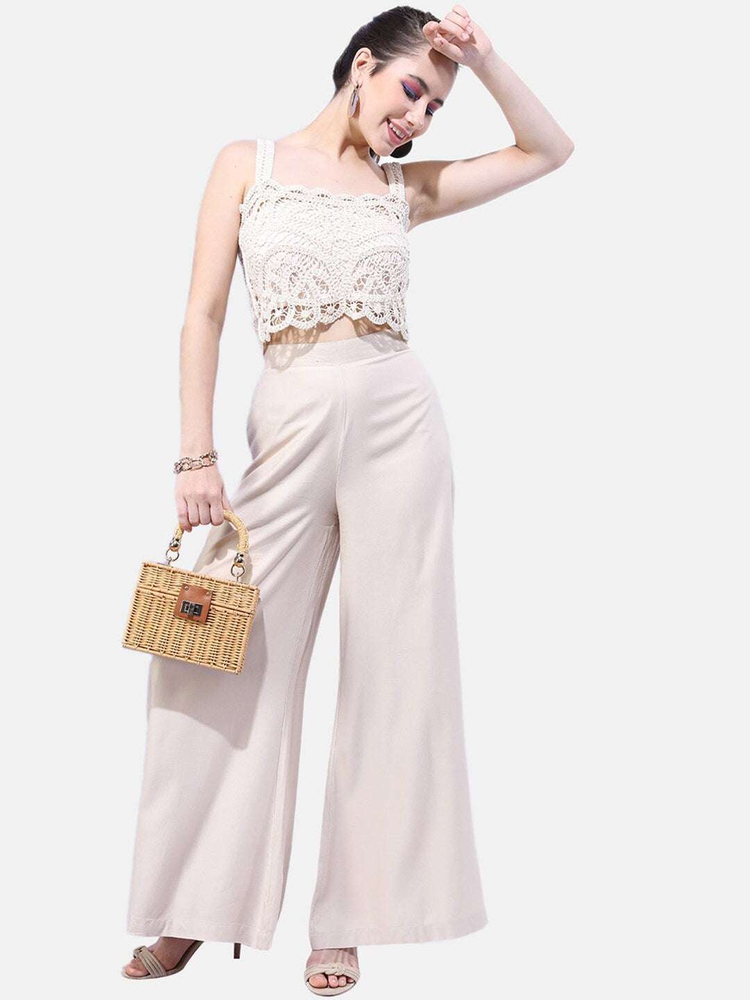 Women's Solid Wide Leg Pant