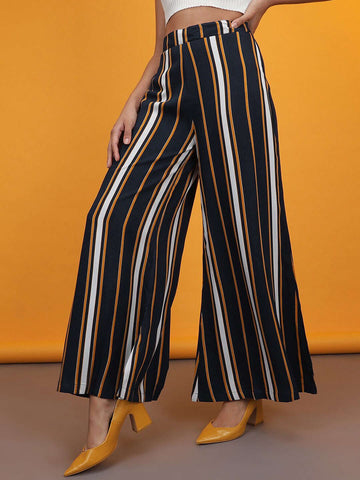 Women's Striped Wide Leg Pant