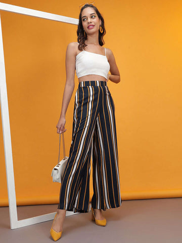 Women's Striped Wide Leg Pant