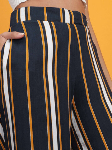 Women's Striped Wide Leg Pant