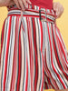 Women's Striped Belted Shorts