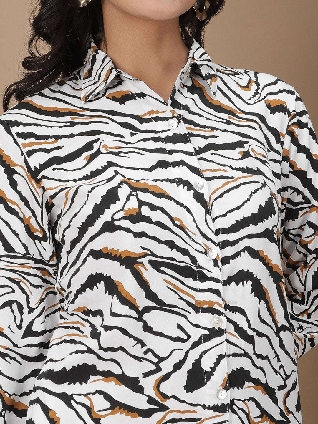 Women's Animal Printed Shirt Dress