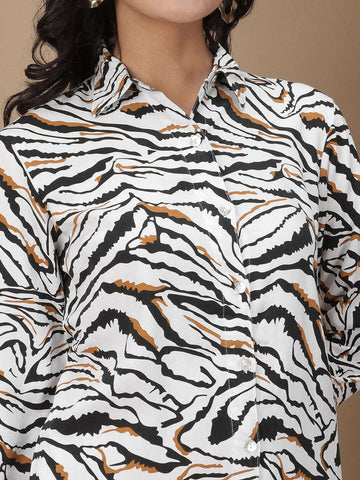 Women's Animal Printed Shirt Dress