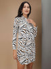 Women's Animal Printed Shirt Dress