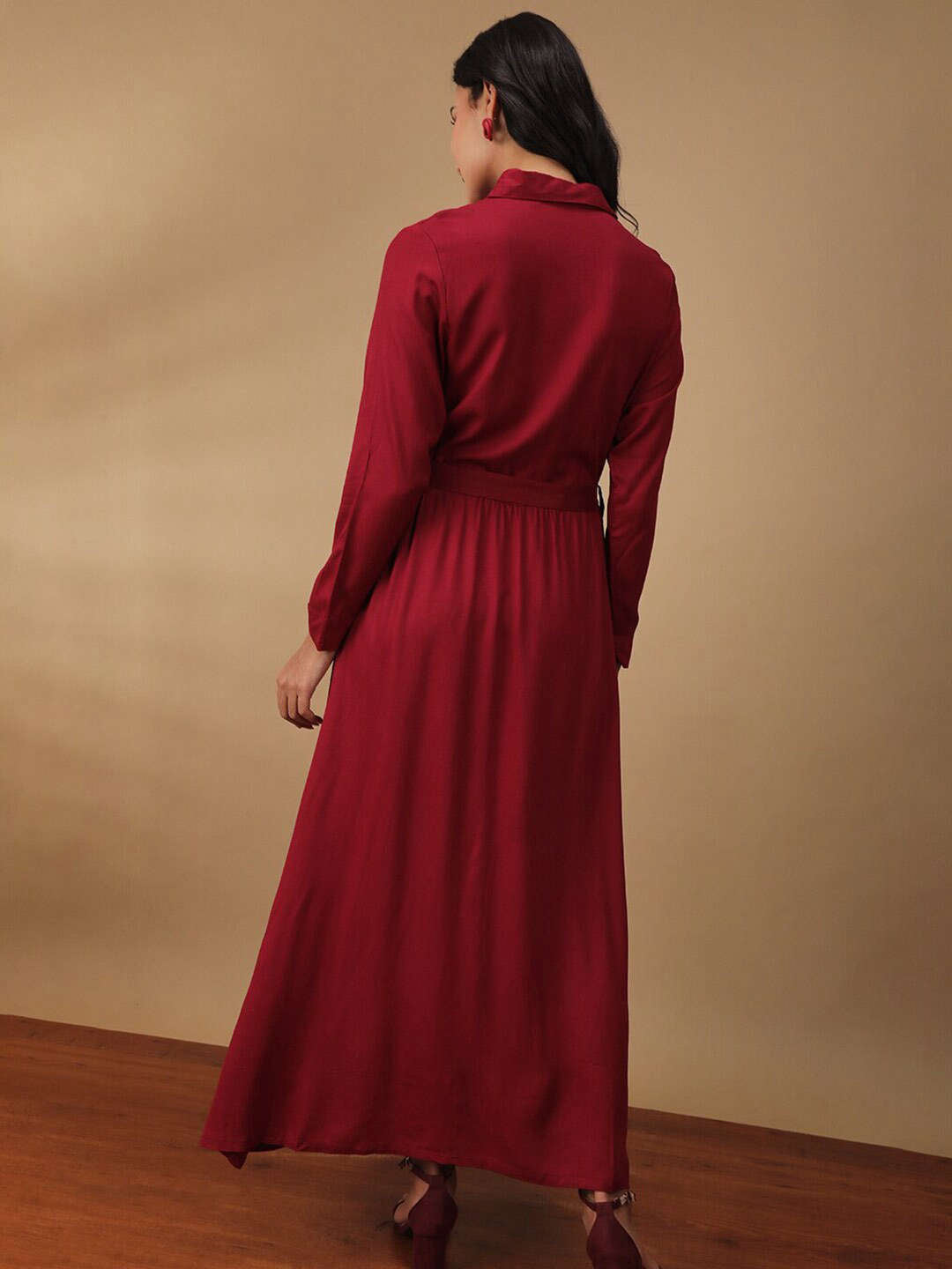 Women's Solid Long Shirt Dress
