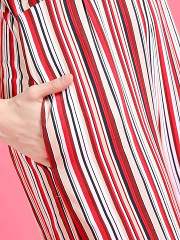 Women's Strappy Striped Jumpsuit