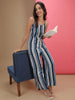 Women's Strappy Striped Jumpsuit