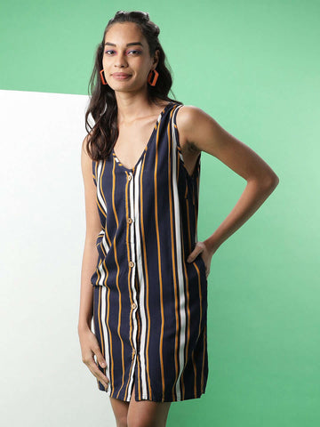 Women's Button Down A-Line Dress