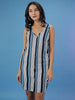 Women's Printed Striped A-Line Dress