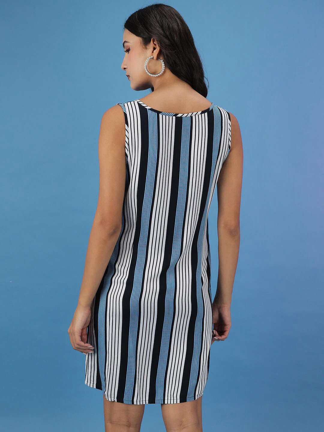 Women's Printed Striped A-Line Dress