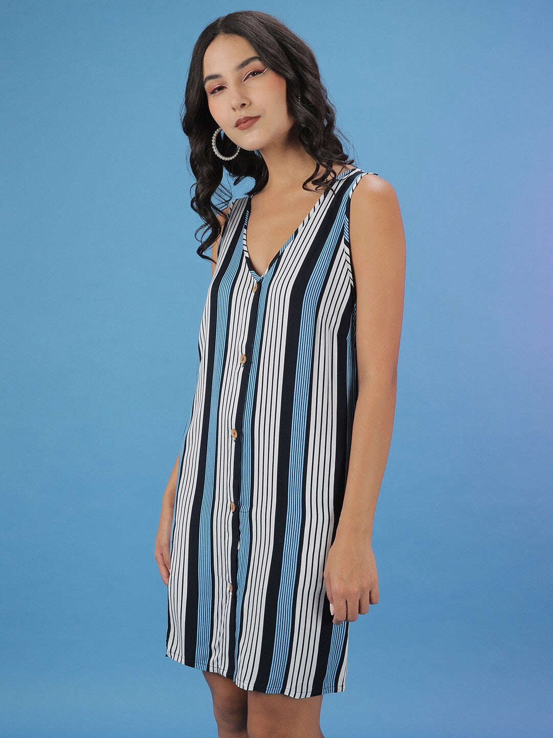 Women's Printed Striped A-Line Dress