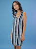 Women's Printed Striped A-Line Dress