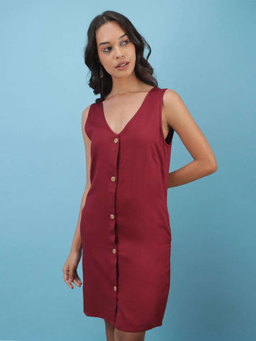 Women's Solid A-Line Dress