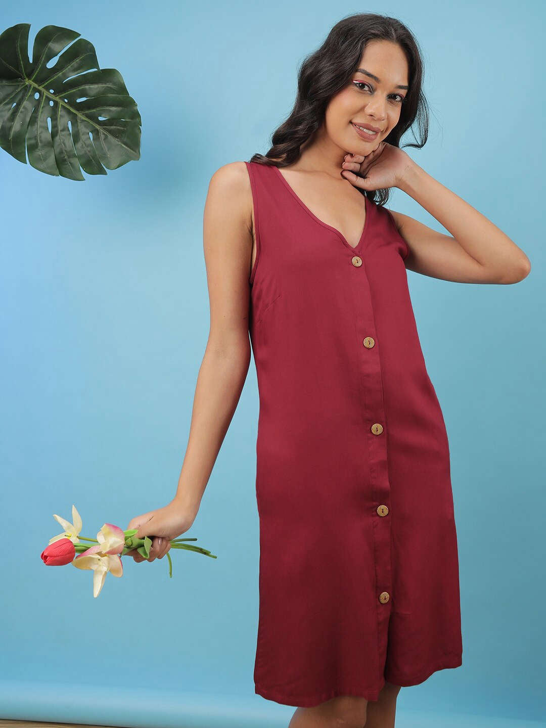 Women's Solid A-Line Dress