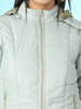 Women's Quilted Hooded Jacket With Faux Fur