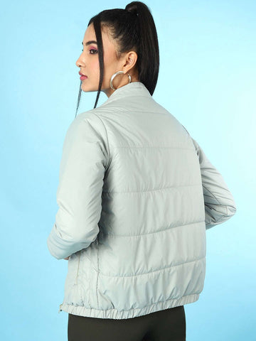 Women's Quilted Hooded Jacket With Faux Fur