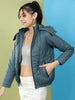 Women's Quilted Hooded Jacket With Faux Fur