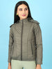 Women's Quilted Hooded Jacket With Faux Fur
