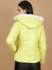 Women's Shaped Puffer Jacket With Fur Insert At Hood