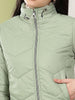 Women's High Neck Zip Front Puffer Jacket