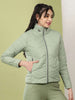 Women's High Neck Zip Front Puffer Jacket