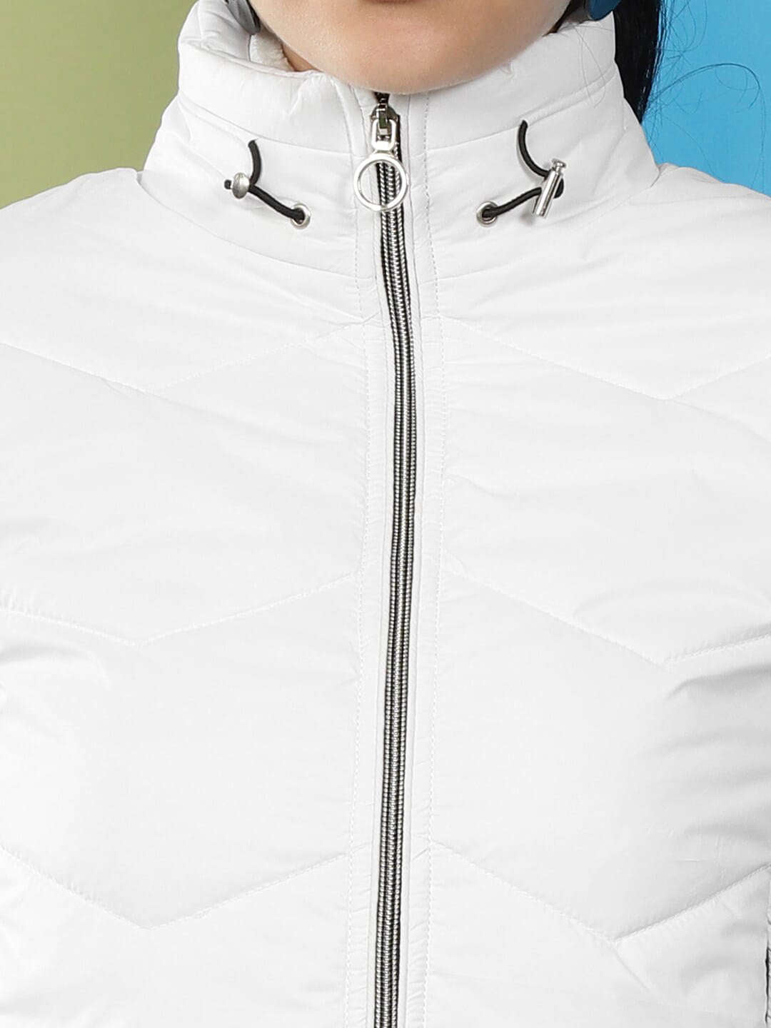 Women's High Neck Zip Front Puffer Jacket
