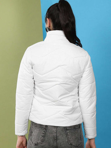 Women's High Neck Zip Front Puffer Jacket